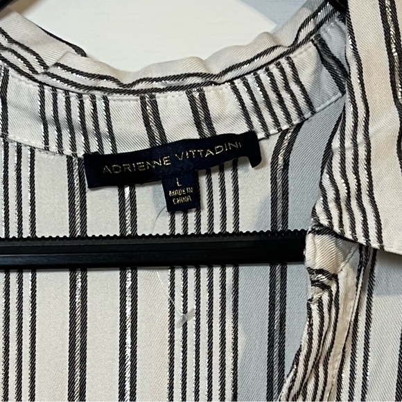 #102 ADRIENNE VITTADINI METALLIC STRIPED DRESS SIZE LARGE - Picture 5 of 6